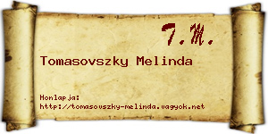 Tomasovszky Melinda névjegykártya