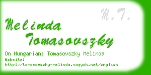 melinda tomasovszky business card